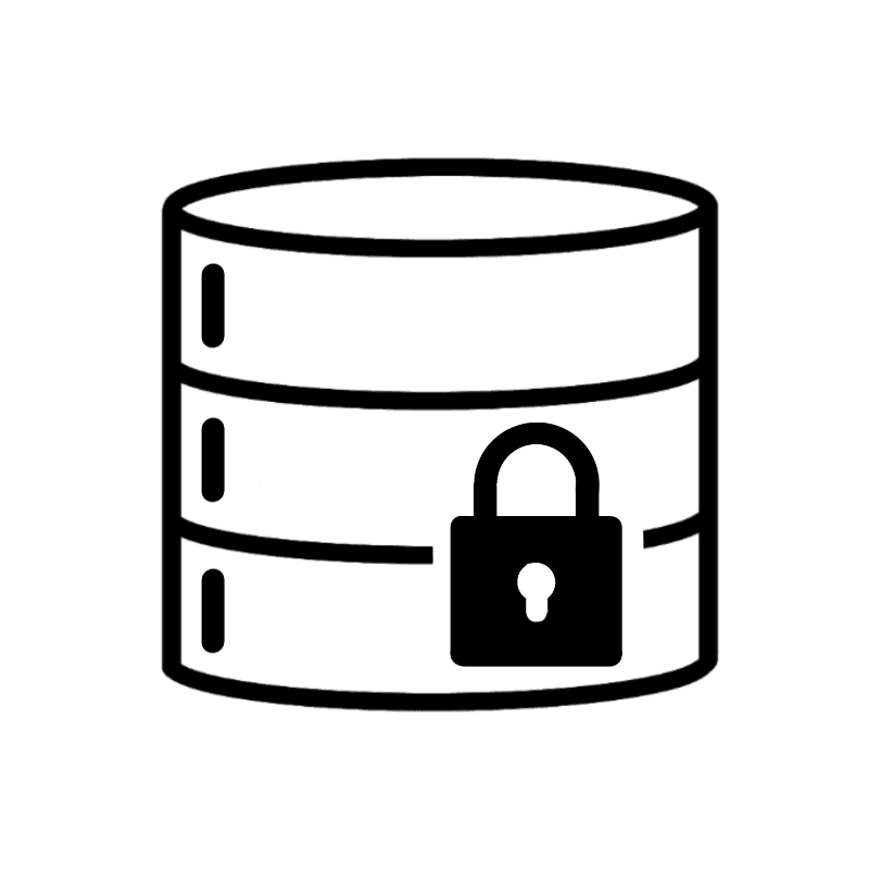 a data stack with a lock